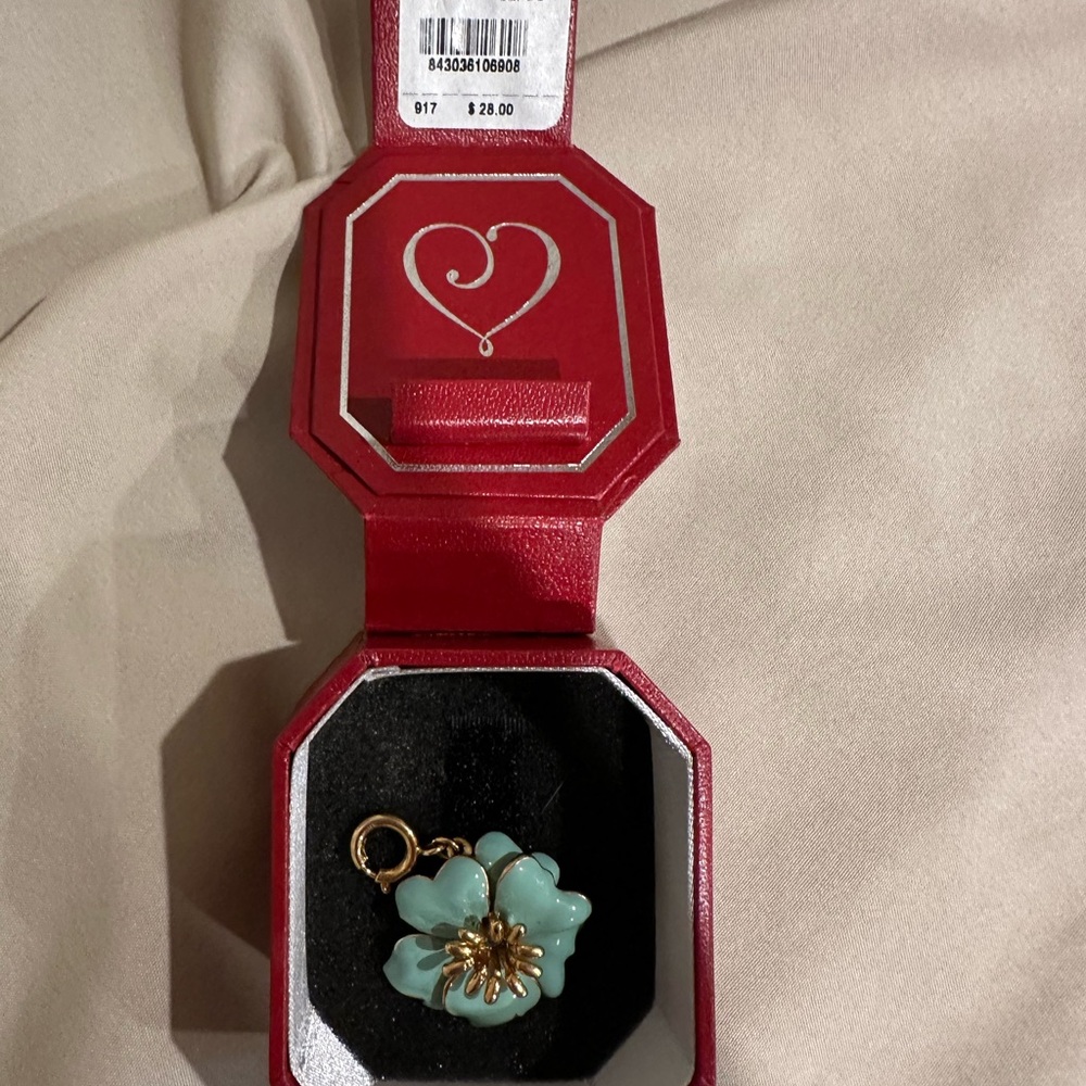 Gold and Blue Flower Charm